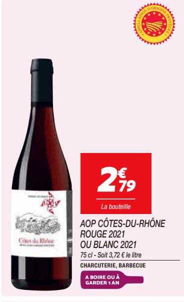 aop côtes-du-rhône rouge 2021 ou blanc 2021