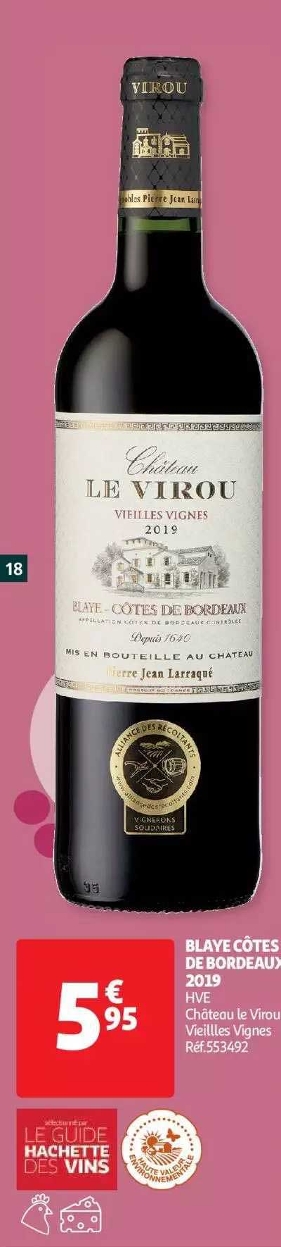 blaye côtes de bordeaux 2019 château le virou vieilles vignes