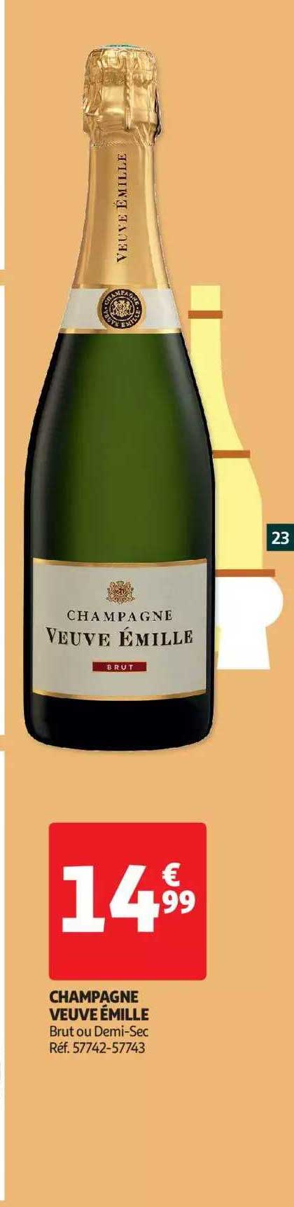champagne veuve émille brut ou demi-sec