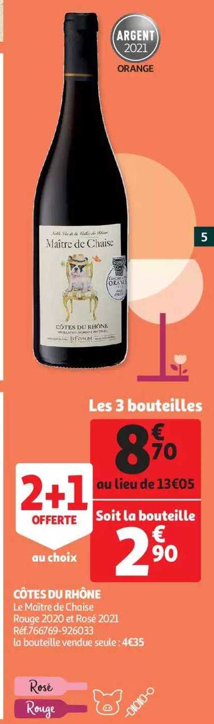 côtes du rhône le maître de chaise rouge 2021 et rosé 2021