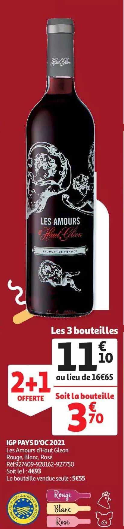 igp pays d'oc 2021 les amours d'haut gleon rouge, blanc, rosé