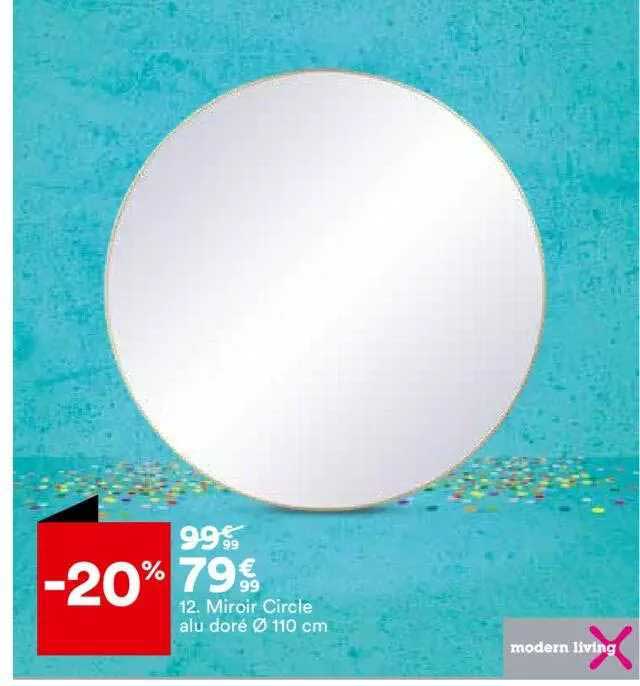 miroir circle alu doré ø 110 cm modern living