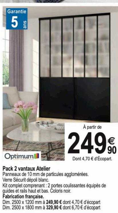 pack 2 vantaux atelier optimum