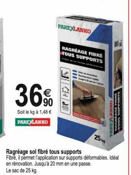 Ragréage Sol Fibré Tous Supports Parexlanko