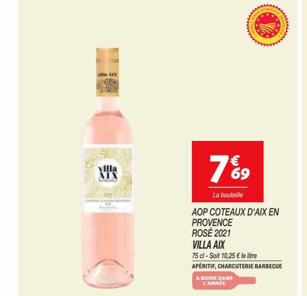 villa aix aop côteaux d'aix en provence rosé 2021