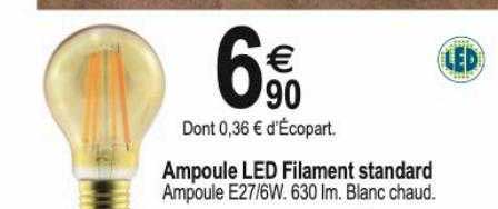 ampoule led filament standard