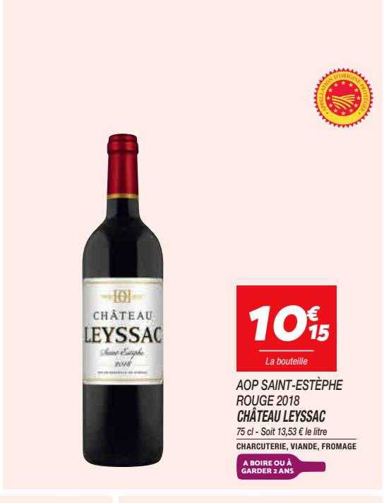 aop saint-estèphe rouge 2018 château leyssac