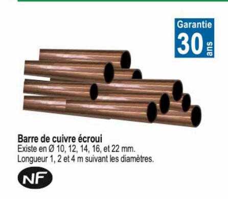 barre de cuivre écroui