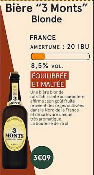 bière "3 monts" blonde