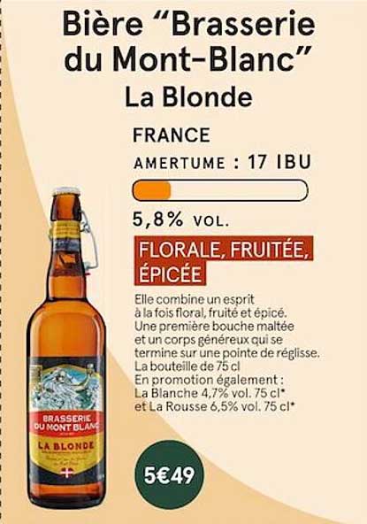 bière "brasserie du mont-blanc" la blonde