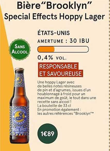 bière "brooklyn" special effects hoppy lager