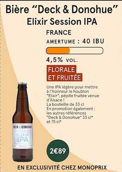 bière "deck & donohue" elixir session ipa
