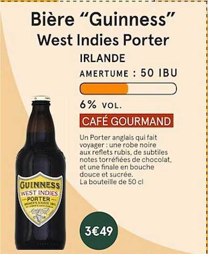 Bière "guinness" West Indies Porter