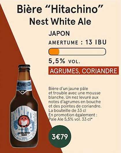 bière "hitachino" nest white ale