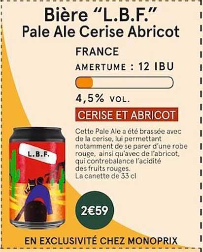 bière "l.b.f." pale ale cerise abricot