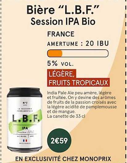 bière "l.b.f." session ipa bio