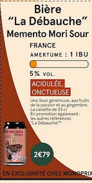 Bière "la Débauche" Memento Mori Sour