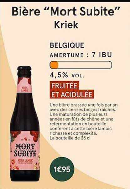 bière "mort subite" kriek