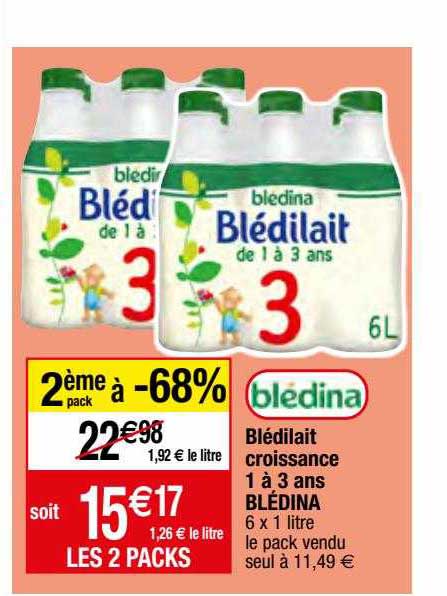 Blédilait Croissance 1 à 3 Ans Blédina