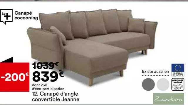 canapé d'angle convertible jeanne zandiara