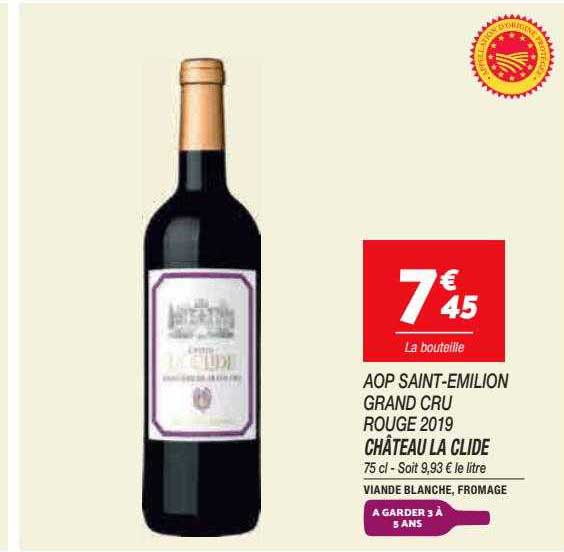 Château La Clide Aop Saint-émilion Grand Cru Rouge 2019