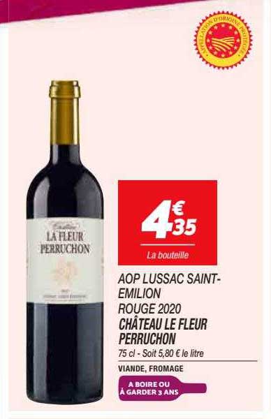 château le fleur perruchon aop lussac saint-émilion rouge 2020