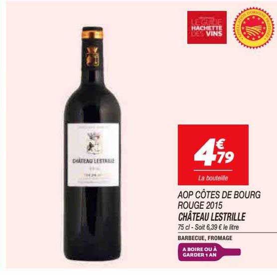 Château Lestrille Aop Côtes De Bourg Rouge 2015