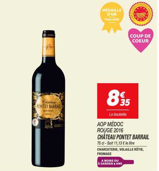 château pontet barrail aop médoc rouge 2016