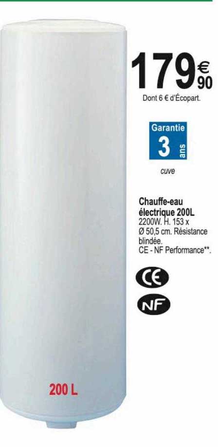 chauffe-eau électrique 200l