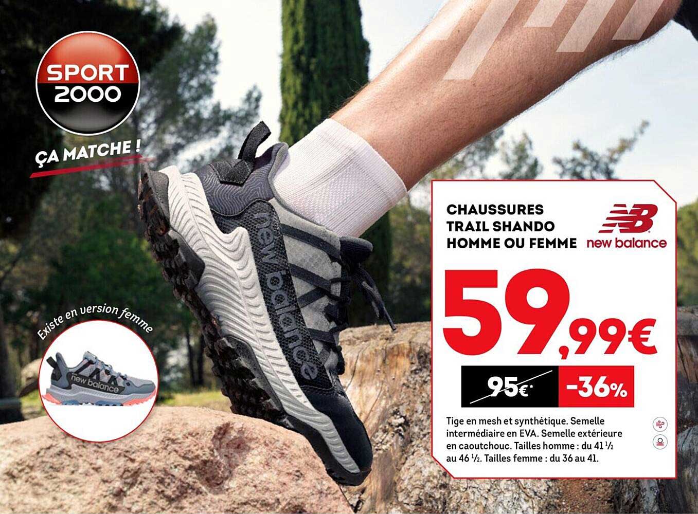 chaussures trail  shando homme ou femme new balance