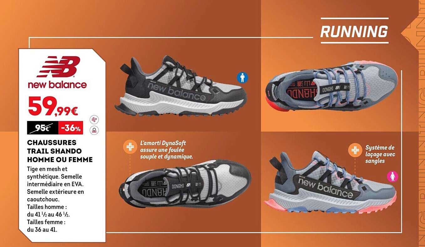 chaussures trail shando homme ou femme new balance