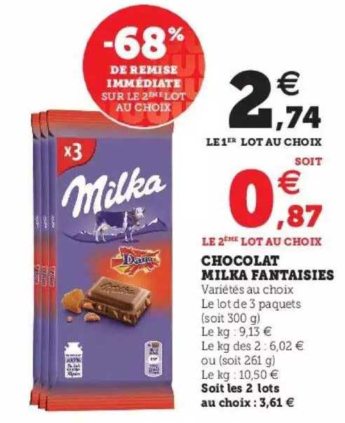 Chocolat Milka Fantaisies