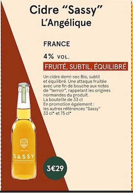 cidre "sassy" l'angélique