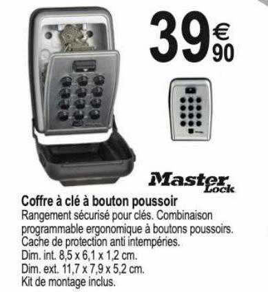coffre à clé à bouton poussoir master lock