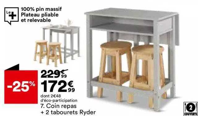 coin repas + 2 tabourets ryder