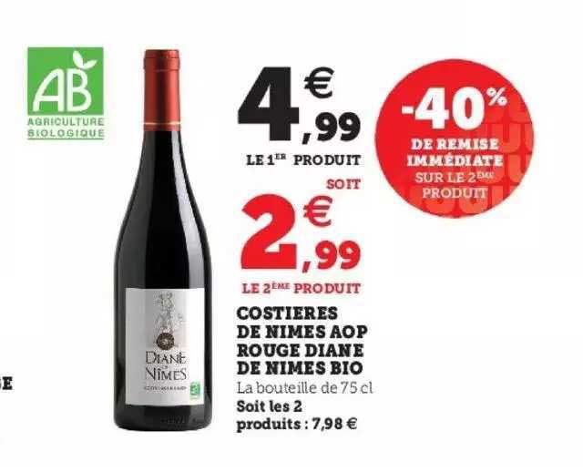 costières de nîmes aop rogue diane de nîmes bio