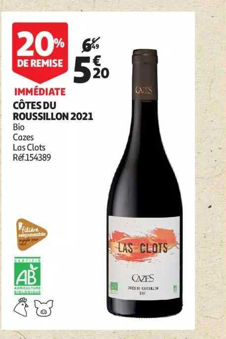côtes du roussillon 2021 bio cazes las clots
