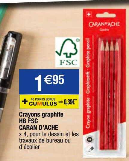 crayons graphite hb fsc caran d'ache