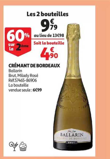 crémant de bordeaux ballarin brut, milady rosé