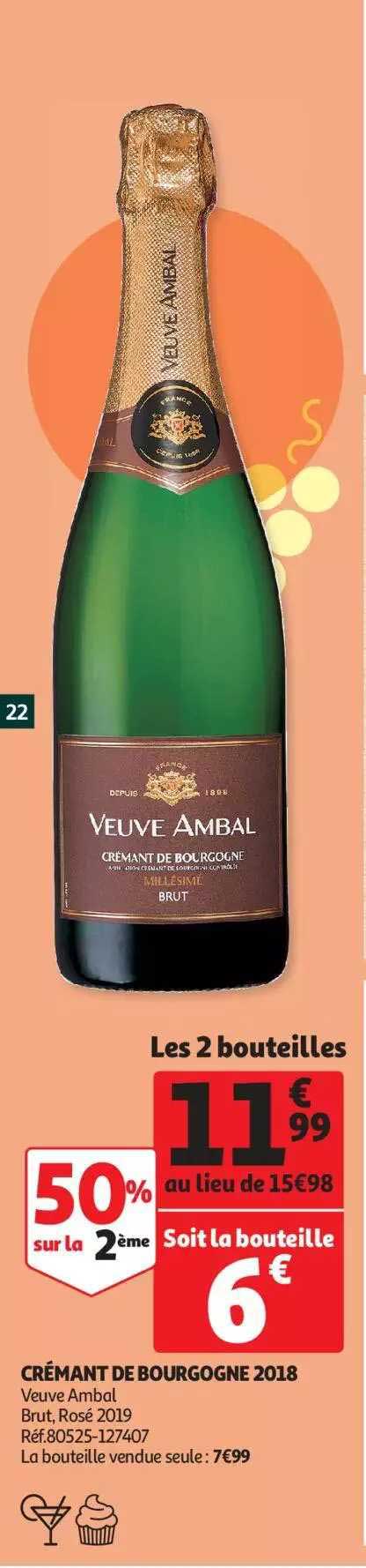 crémant de bourgogne 2018 veuve ambal brut, rosé 2019