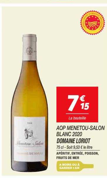 domaine loriot aop  menetou-salon blanc 2020