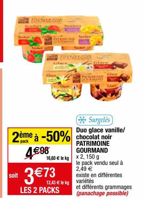 Duo Glace Vanille-chocolat Noir Patrimoine Gourmand