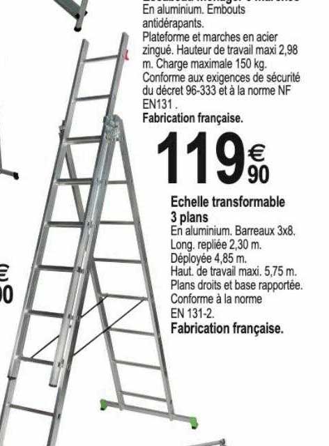 échelle transformable 3 plans