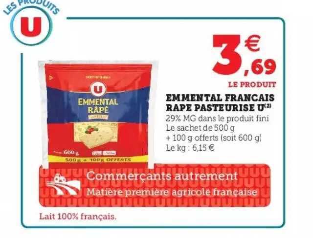 Emmental Français Râpé Pasteurisé U