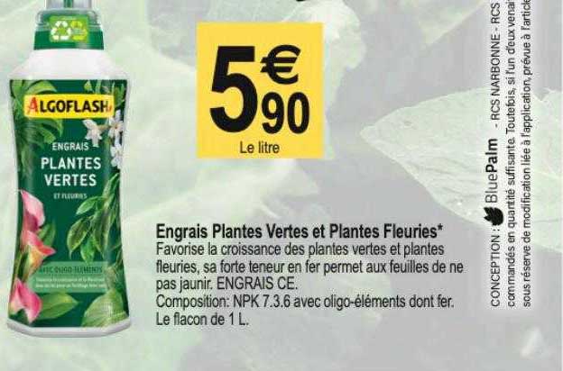 engrais plantes vertes et plantes fleuries algoflash