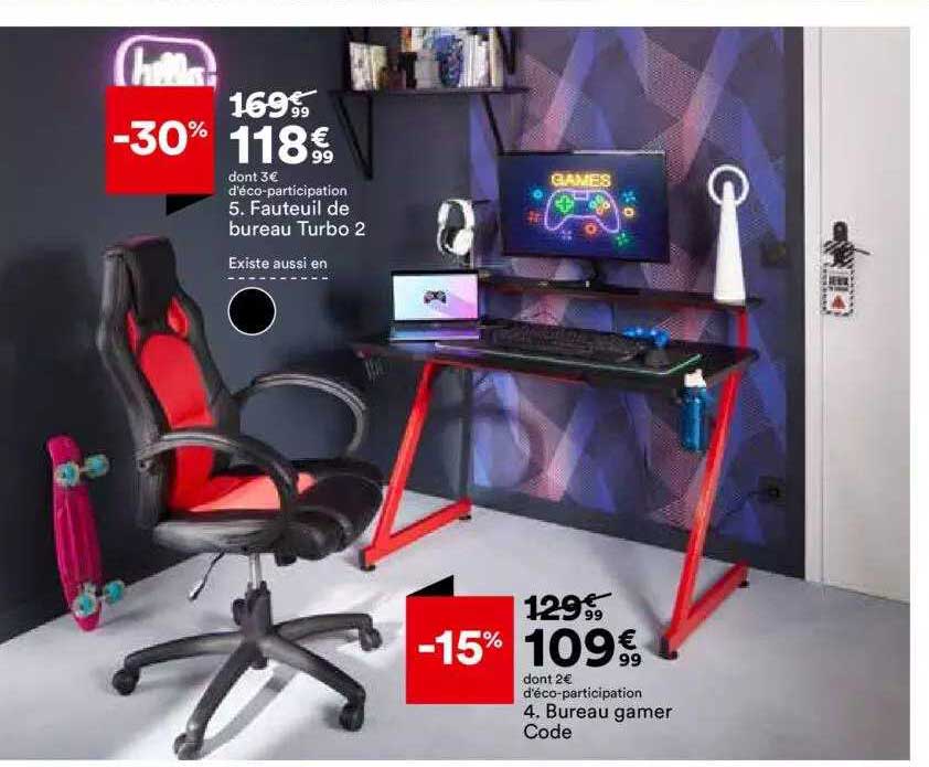 Fauteuil De Bureau Turbo 2, Bureau Gamer Code