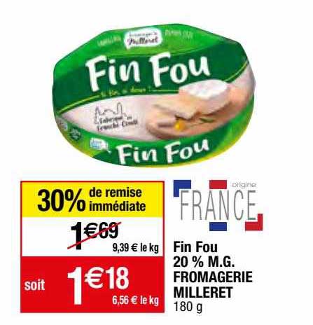 fin fou 20% m.g. fromagerie milleret