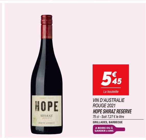 hope shiraz reserve