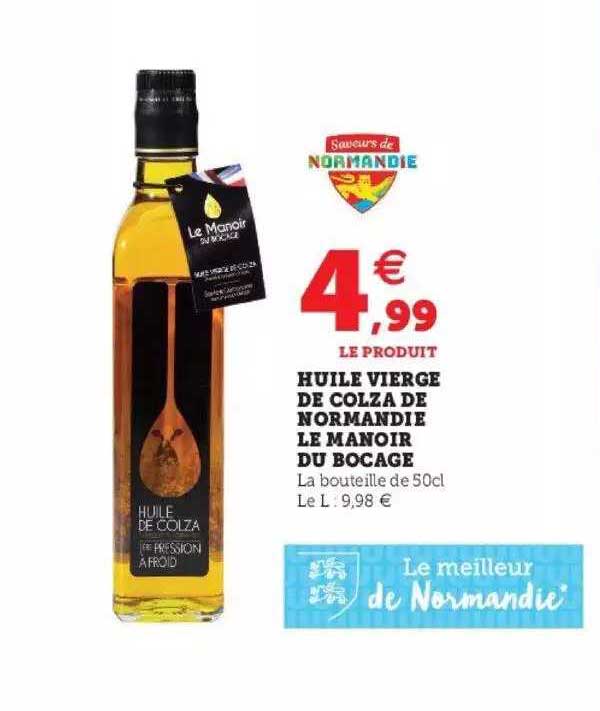 huile vierge de colza de normandie le manoir du bocage