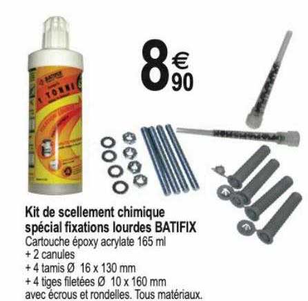kit de scellement chimique spécial fixations lourdes batifix